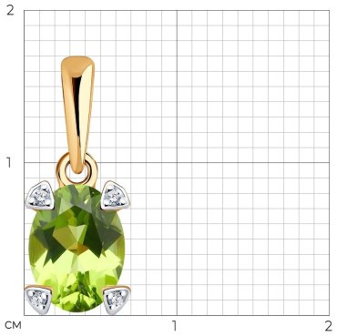 Подвеска Diamant 51-330-01968-3 вес 0.87 золото, хризолит купить,70640