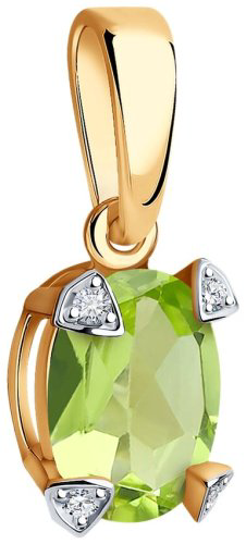 Подвеска Diamant 51-330-01968-3 вес 0.87 золото, хризолит купить,70640