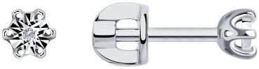 Пусеты SOKOLOV 87020051 вес 1.19 г серебро, бриллиант купить,15266
