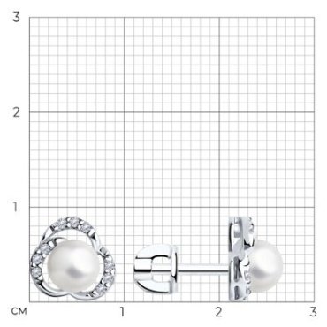 Пусеты SOKOLOV 94025808 вес 1.94 г серебро, жемчуг, фианит купить,NaN