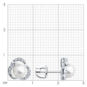 Пусеты SOKOLOV 94025808 вес 1.94 г серебро, жемчуг, фианит купить,NaN