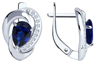 Серьги SOKOLOV 88020046 вес 2.98 г серебро, корунд купить,19171