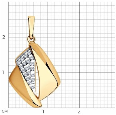 Подвеска Diamant 93-130-00681-1 вес 1.5 г серебро, фианит купить,NaN