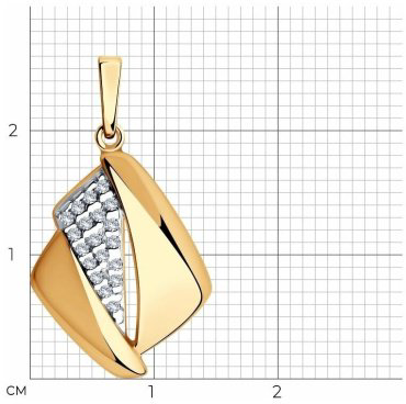 Подвеска Diamant 93-130-00681-1 вес 1.5 г серебро, фианит купить,NaN