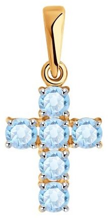 Крестик Diamant 51-330-01631-1 вес 0.92 г золото, топаз купить,96064