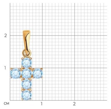 Крестик Diamant 51-330-01631-1 вес 0.92 г золото, топаз купить,96064