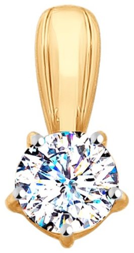 Подвеска Diamant 51-130-00099-1 вес 0.78 г золото, фианит