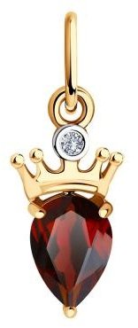 Подвеска Diamant 51-330-01205-3 вес 0.67 г золото, фианит, гранат купить,63979