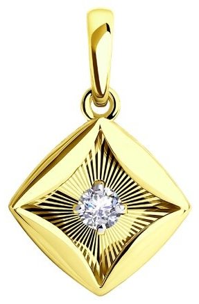 Подвеска Diamant 53-130-01077-1 вес 1.28 г золото, фианит купить,136724