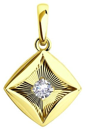 Подвеска Diamant 53-130-01077-1 вес 1.28 г золото, фианит купить,136724