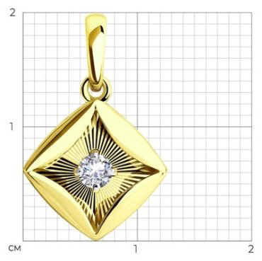 Подвеска Diamant 53-130-01077-1 вес 1.28 г золото, фианит купить,136724