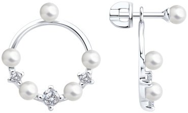 Серьги SOKOLOV 94026990 вес 2.78 г серебро, жемчуг купить,NaN