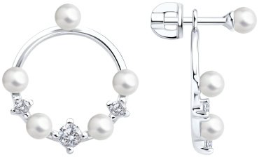 Серьги SOKOLOV 94026990 вес 2.78 г серебро, жемчуг купить,NaN
