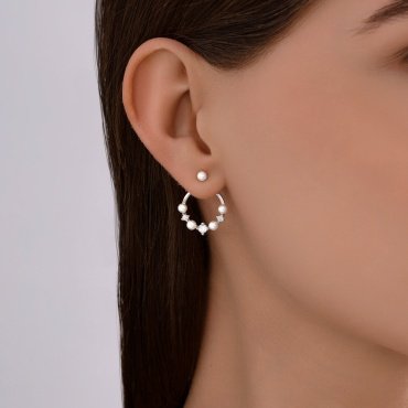 Серьги SOKOLOV 94026990 вес 2.78 г серебро, жемчуг купить,NaN