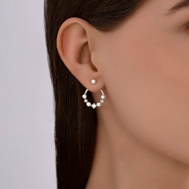 Серьги SOKOLOV 94026990 вес 2.78 г серебро, жемчуг купить,NaN