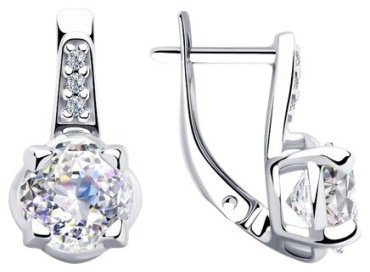 Серьги SOKOLOV 89020118 вес 3.27 г серебро, фианит Swarovski купить,40601