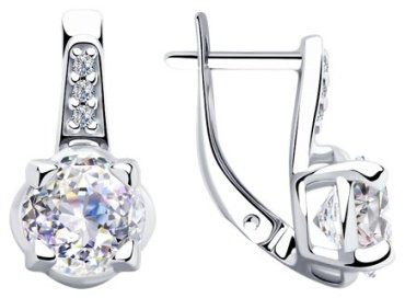 Серьги SOKOLOV 89020118 вес 3.27 г серебро, фианит Swarovski купить,40601
