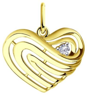 Подвеска Diamant 53-130-01480-1 вес 1.02 г золото, фианит купить,88528