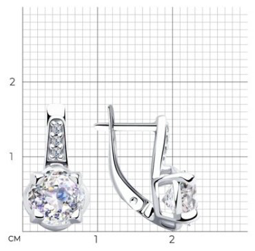 Серьги SOKOLOV 89020118 вес 3.27 г серебро, фианит Swarovski купить,40601