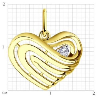 Подвеска Diamant 53-130-01480-1 вес 1.02 г золото, фианит купить,88528