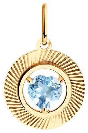 Подвеска Diamant 51-330-01326-1 вес 0.83 г золото, топаз купить,NaN