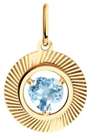 Подвеска Diamant 51-330-01326-1 вес 0.83 г золото, топаз купить,NaN