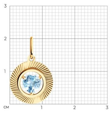 Подвеска Diamant 51-330-01326-1 вес 0.83 г золото, топаз купить,NaN