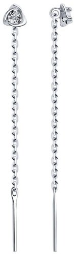 Серьги-цепочки SOKOLOV 87020047-sk18 вес 0.79 г серебро, бриллиант купить,19308