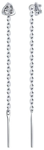 Серьги-цепочки SOKOLOV 87020047-sk18 вес 0.79 г серебро, бриллиант купить,19308