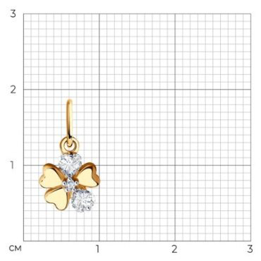 Подвеска SOKOLOV 036393 вес 0.59 г золото, фианит купить,NaN