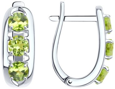 Серьги SOKOLOV 92022570 вес 3.1 г серебро, хризолит купить,NaN
