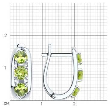 Серьги SOKOLOV 92022570 вес 3.1 г серебро, хризолит купить,NaN