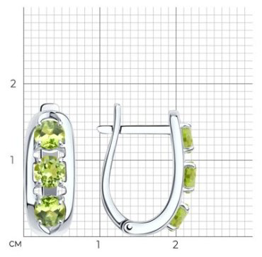 Серьги SOKOLOV 92022570 вес 3.1 г серебро, хризолит купить,NaN