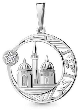 Подвеска AQUAMARINE 21101А.5 вес 1.95 г серебро, фианит купить,19391