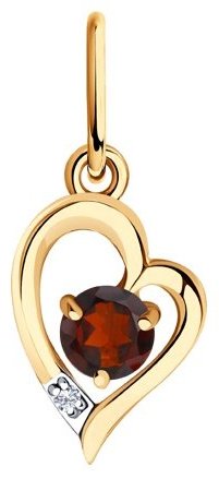 Подвеска Diamant 51-330-01316-2 вес 0.43 г золото, гранат купить,45926