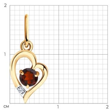 Подвеска Diamant 51-330-01316-2 вес 0.43 г золото, гранат купить,45926