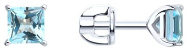 Пусеты SOKOLOV 92025321 вес 1.59 г серебро, топаз купить,NaN