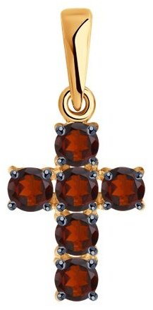 Крестик Diamant 51-330-01631-2 вес 0.9 г золото, гранат купить,96238