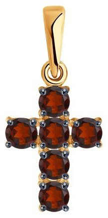Крестик Diamant 51-330-01631-2 вес 0.9 г золото, гранат купить,96238