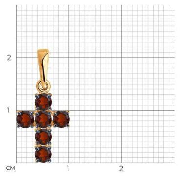 Крестик Diamant 51-330-01631-2 вес 0.9 г золото, гранат купить,96238