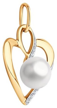Подвеска SOKOLOV 793092 вес 1.47 г золото, фианит, жемчуг - ForteMarket Подвеска SOKOLOV 793092 вес 1.47 г золото, фианит, жемчуг купить,0