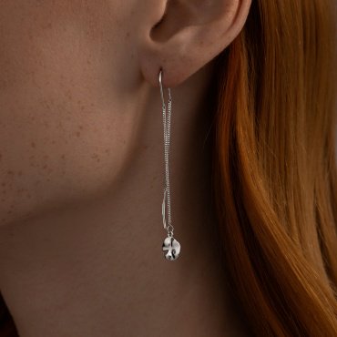 Серьги-цепочки SOKOLOV 87020086 вес 1.9 г серебро, бриллиант купить,NaN