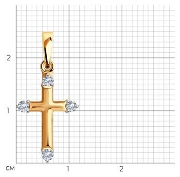 Подвеска Diamant 51-130-01435-1 вес 0.75 г золото, фианит купить,80558