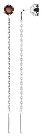 Серьги-цепочки SOKOLOV 92022162 вес 1.55 г серебро, гранат купить,12494