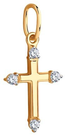Подвеска Diamant 51-130-01435-1 вес 0.75 г золото, фианит купить,80558