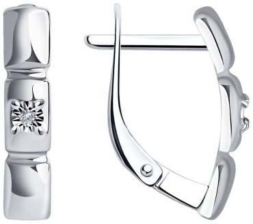Серьги SOKOLOV 87020045-sk20 вес 2.53 г серебро, бриллиант купить,18452