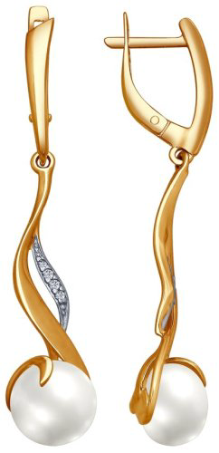 Серьги SOKOLOV 93020788 вес 5.6 г серебро, культивированный жемчуг купить,NaN