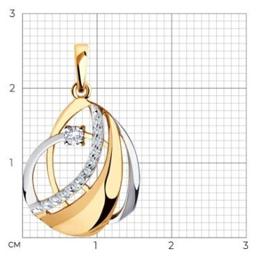 Подвеска Diamant 51-130-00519-1 вес 1.6 г золото, фианит купить,95315