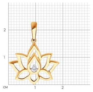 Подвеска SOKOLOV 036623 вес 1.12 г золото, фианит купить,89599