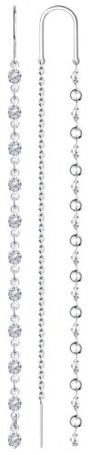 Серьги-цепочки SOKOLOV 94020805 вес 3.2 г серебро, фианит купить,NaN
